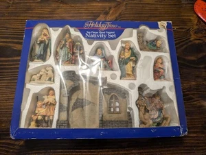 Holiday Time 10 Piece Hand Painted Nativity Set Resin Figurines Holiday Decor - Picture 1 of 13