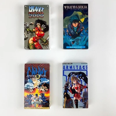 4 Lot Anime VHS- Armitage 3, Wrath of the Ninja, Heavy Metal 2000, Resurrection - Image 1 of 4