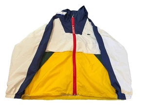 NEW Lacoste Unisex LIVE Hooded Zippered Colorblock Windbreaker SZ Large $325. - Picture 1 of 5
