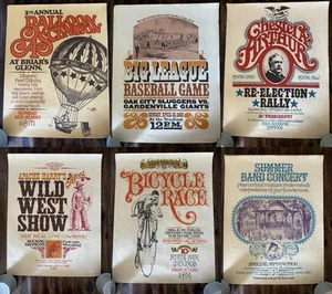 6er Set Fox River Bettmann Americana Poster Ballon Fahrrad Baseball 17x22 - Bild 1 von 7
