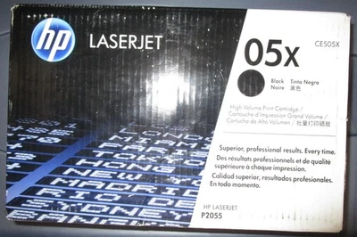 NEW HP 05X CE505X BLACK Genuine Toner LaserJet High Yield Cartridge NIB Sealed - Image 1 of 4