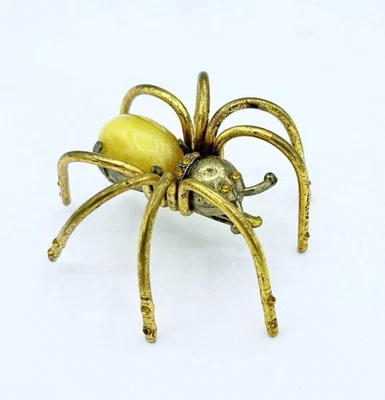 Antique 1930s Gold-Tone Golden Yellow Lucite Moonglow - Image 1 of 4