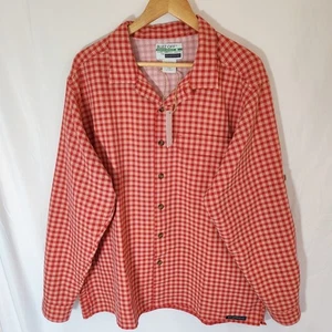 ExOfficio Buzz Off Camicia Scudo Insetti L Grande Texture Manica Lunga Rosso Ventilato - Foto 1 di 17