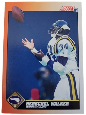 1991 Score Football Card #348 Herschel Walker NFL Minnesota Vikings (T - Image 1 of 2