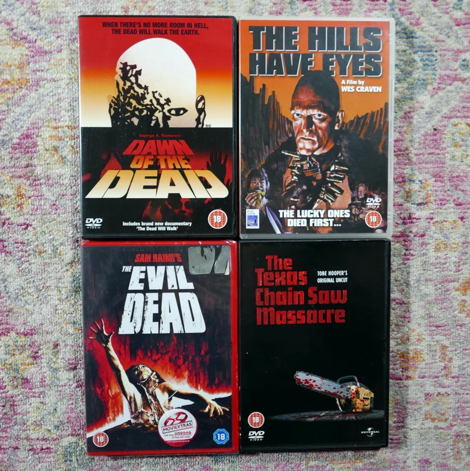 Video Nasty DVD Lot Texas Chainsaw Massacre Hills Have Eyes Dawn of Evil Dead - Image 1 of 4