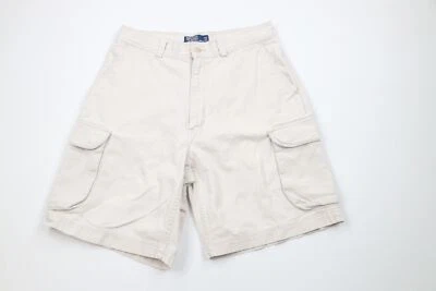 Vtg 90s Ralph Lauren Mens 33 Faded Above Knee Chino Cargo Shorts Beige Cotton - Image 1 of 4