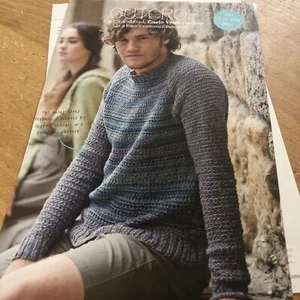 Carlo Volpi Mens Jumper Knitting Pattern, Rowan DK, Textured Sweater XS - 2XL - Picture 1 of 5