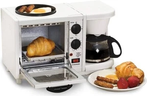 Elite Cuisine Breakfast Deluxe 3 in 1 Toaster Oven Coffee Griddle EBK-200B - Picture 1 of 1