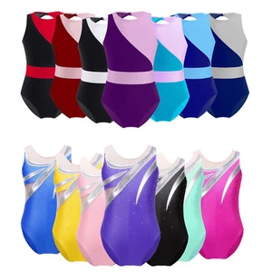 Kids Girls Ballet Dancewear Bodysuit Sports Unitard Gymnastics Leotard Jumpsuit - Picture 1 of 113