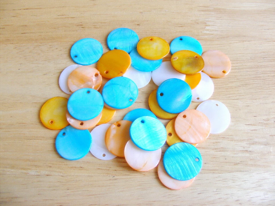 Perlmuttperlen Scheiben 20 x 1-2 mm gefärbt 20 Stück - Bild 1 von 1