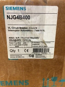 NJG4B400 SIEMENS 400A 480V 4P VL CIRCUIT BREAKER CLASS N --SES - Picture 1 of 4