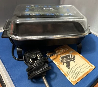 Sartén eléctrica Presto WeeFry tapa floral de vidrio FUNCIONA de colección RV pequeño espacio Foto 1 de 4