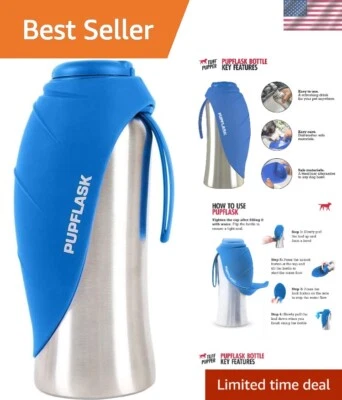 PupFlask  Dog Water Bottle with Collapsible Bowl - Nebulas Blue - Image 1 of 4