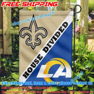 New Orleans Saints vs Los Angeles Rams House Divided Flag 28X40" Banner 2024 NFL - Picture 1 of 4