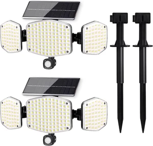 Solar Motion Sensor Outdoor Lights with Stakes, 208 LED Super Bright IP65 Waterp - Picture 1 of 8
