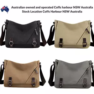 Men Canvas Cross Body Shoulder Messenger Bag School Bags Vintage Travel Satchel - Picture 1 of 14