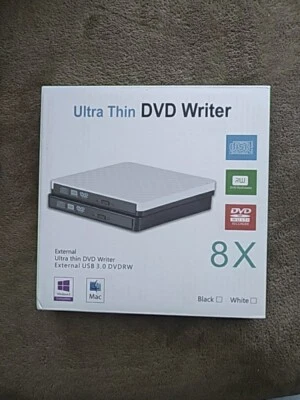 NEW Ultra Thin DVD Writer -External USB 3.0 DVDRW - Image 1 of 4