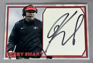 Tarjeta personalizada de fútbol americano Kirby Smart FIRMADA Georgia Bulldogs con certificado de autenticidad JSA ~ 1 de 1 - Imagen 1 de 14