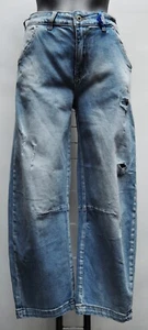 LÄSSIGE FLARED JEANS HOSE DESTROYED LOOK STREETWEAR HELL JEANS BLAU - Bild 1 von 4