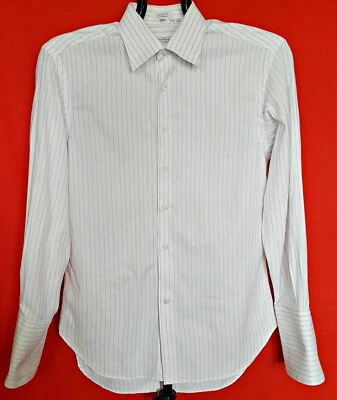 AUTÉNTICA CAMISA DE VESTIR SALVATORE FERRAGAMO ALGODÓN A RAYAS PARA HOMBRE TALLA US151/2 EU 39 Foto 1 de 4