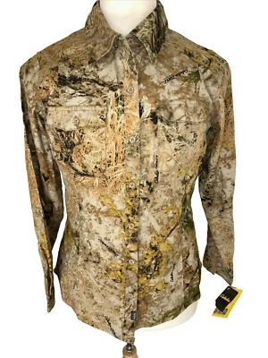 NWT Cabela's Zonz Western Long Sleeve Button-Up Camo Hunting Shirt Women’s SZ M - Image 1 of 4