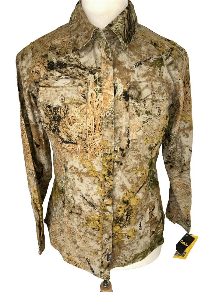 NWT Cabela's Zonz Western Long Sleeve Button-Up Camo Hunting Shirt Women’s SZ M - Image 1 of 4