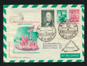 8. Children's Village Balloon Post Bregenz 1952 on Postal Stationery Cover (F81) - Picture 1 of 2