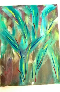 Acryl Bild auf Leinwand 29,5 cm x 34 cm wunderschönes grün-türkis - Bild 1 von 1