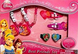 DISNEY PRINCESS, JUEGO DE MEJORES AMIGOS, JUEGO DE JOYAS Y ACCESORIOS COSMÉTICOS PARA NIÑOS, 3+, NUEVO - Imagen 1 de 3