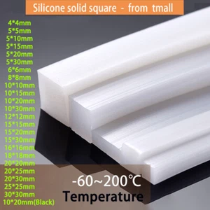 Silicone Rubber Strip Flat Rectangular Strip White Solid Sealing Strip 4mm~30mm - Picture 1 of 6