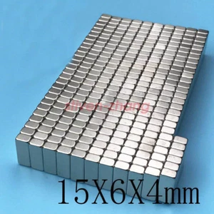 20pcs 15mm x 6mm x 4mm Bar Block Rare Earth Neodymium Magnets N50 - Picture 1 of 5