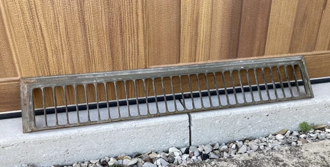Vintage 31 3/4” Steel Grill Vent Cold Air Return Grate Antique Register Cover Cover