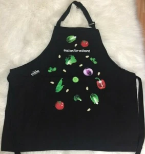 Saladbration! Wonderful Almond Accents Black Produce Apron NEW - Picture 1 of 5
