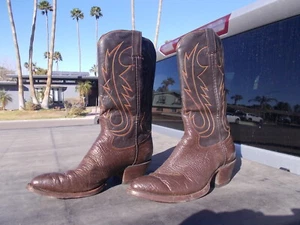 Used Hand Made Custom Imperfect Shafts Western Cowboy Boots Mens Sz 9 B  - Picture 1 of 12