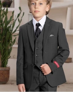 Boy's Suits 3 Pieces Wedding Evening Party Prom Formal For Kids Slim Fit Suits - Picture 1 of 23