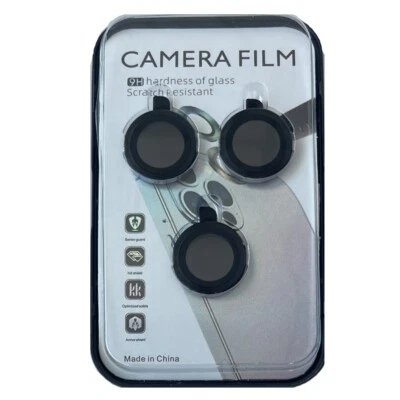 For iPhone 16 Pro / 16 Pro Max Camera Lens Cover Protector 9H Hardness Black - Image 1 of 4