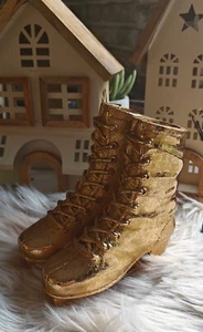 Goldene Deko Schlittschuhe Weihnachtsdeko Clayre & Eef 15 x 12 x 17 cm - Bild 1 von 5