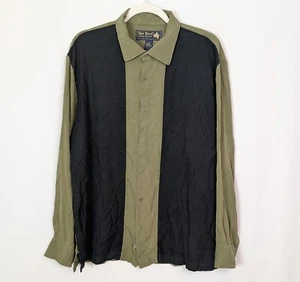 Camisa Nat Nast talla L 100 % seda bloques de colores manga larga de lujo transpirable con botones - Imagen 1 de 11