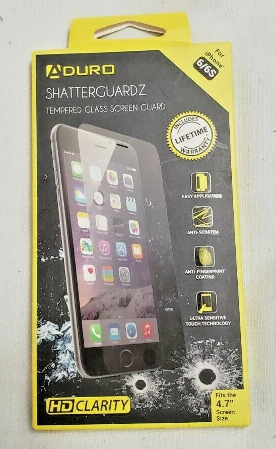 Protector de pantalla Aduro Shattercuardz vidrio templado HD claridad para iPhone 6/6S Foto 1 de 4