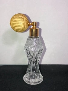 1930er Mid Century Diamond Pressed Depression Glas Zerstäuber Pumpe Parfüm Flasche - Bild 1 von 5