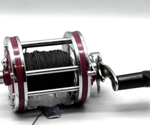 Vintage Noris Fishing Reel Shakespeare Multiplier Sea 2154 Trolling Red Japan - Picture 1 of 17