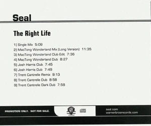 Seal: The Right Life PROMO MUSIK AUDIO CD MacTong Wonderland Josh Harris + Mixe - Bild 1 von 1