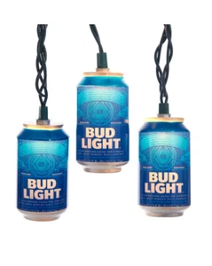 10-Light BUD LIGHT CAN LIGHT SET AMERICA'S BEST LOVED BEER Adler NEW AB9132 - Picture 1 of 6