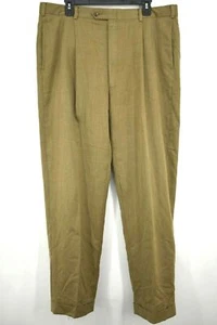 Tommy Hilfiger Mens Brown Button & Hook Pants Plated Slash Pockets Size 18 - Picture 1 of 6