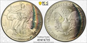 2000 $1 American Silver Eagle PCGS MS66 Toned Leaving Behind the Darkness! - Picture 1 of 11