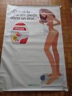 Kiraz Canderel Cartel Publicitario Gigante Mujer Desnuda Original Vintage Afiche