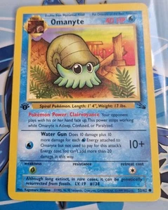 Pokemon - Omanyte - 1st Edition - Non Holo - 52/62 - Fossil - Common Card - Picture 1 of 2