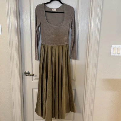 Vintage Bonnie Strauss Gold Bronze Maxi Length Dress Long Evening Gown Size 14 - Image 1 of 4