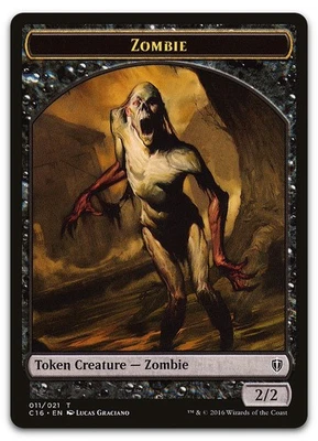 Zombie // Worm Double-Sided Token #11 // 18 (NM) Commander 2016 C16 Magic MTG - Image 1 of 2