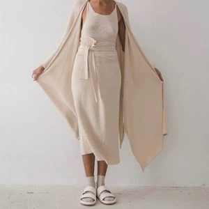 Lauren Manoogian Rib Skirt Crudo Natural Cotton Wool Designer Size 0 XS thru M - Picture 1 of 16